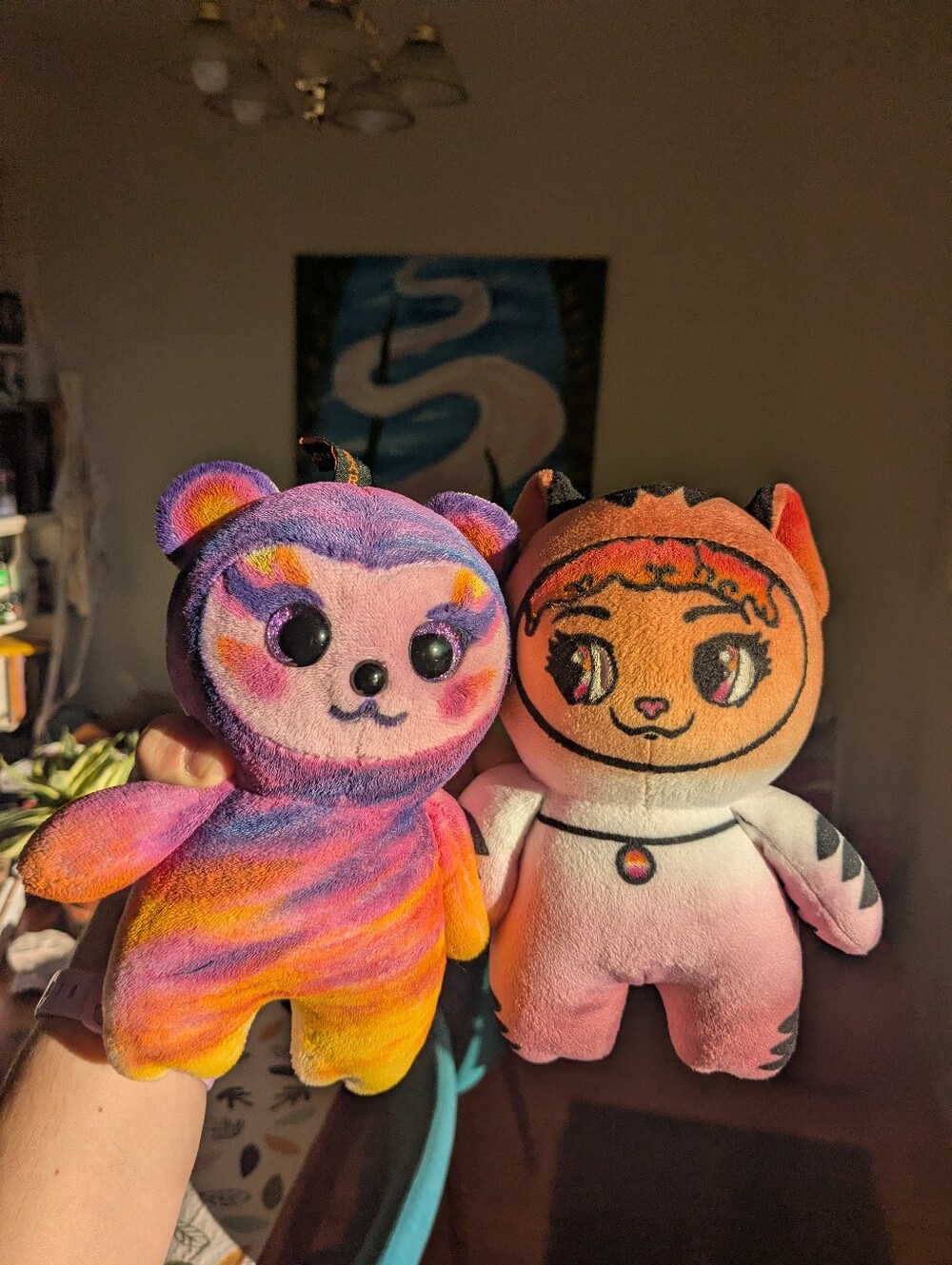 Handdyed Sunset and Lesbian Flag Bag Charm Set 🧡🩷💗